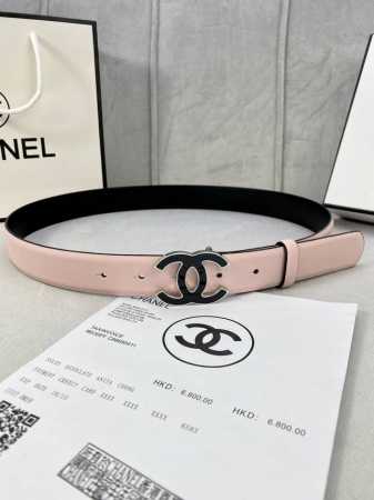 特 宽度3.0Cm Chanel 香奈儿 进口柔软小牛皮支持Nfc芯片官方网站链接扫码验证、金 银色金属磨胶钢扣。 - 点击图像关闭