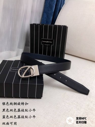 特 Zegna 杰尼亚 宽度3.5Cm 双面皮带，牛皮材质，配有钌金Gancini扣饰。风格现代，为日常造型增姿添彩。该皮带可调节，且能根据需要剪裁，达到修身效