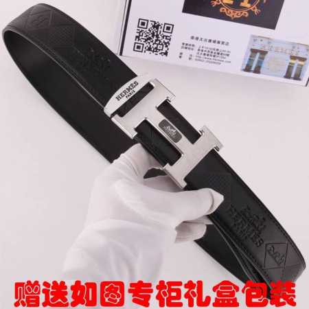 皮带：爱马仕.Her...Mes原单 腰带：百分百头层牛皮，保证真皮，24K纯钢扣双面可用专柜同等质量， 送人自用首选 包装： 请认准如图专柜包装，赠送打孔器， - 点击图像关闭