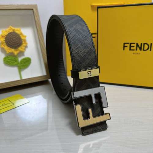 品名：芬迪 Fendi 原单 材质：原单牛皮腰带 百分百头层牛皮腰带保证真皮，24K纯钢扣，专柜原单品质、做工精细，时尚大牌，送人自用首选 包装： 请认准如图专