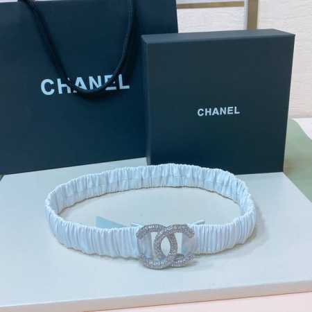 Chanel Cc水钻 黄铜Logo扣 小牛皮 银色金属 与 金色金属 3.0Cm精品 弹力十足 百搭 优雅 码数含扣S=65Cm总长 可用75、80、85 M - 点击图像关闭