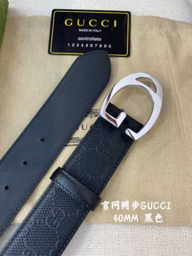 特 Gucci㊣ 古奇官网经典 正品规格 4.0cm原版品质头层小牛皮压花 进口头层底
