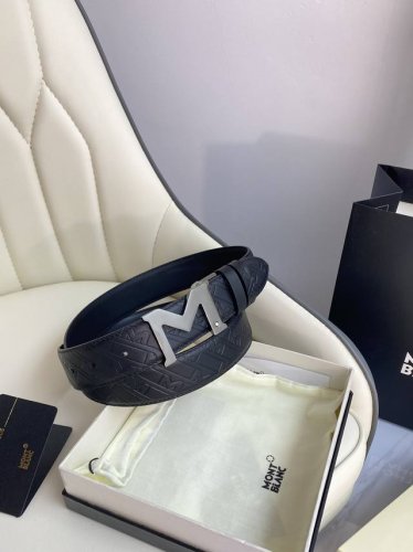 Montblanc万宝龙 宽3.5Cm 采用头层牛皮 精品针式扣头 自由裁剪商务休闲皮带