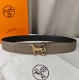 HermèS爱马仕 双头尖 两面手掌纹 定金品质 双面头层牛皮 寸半38Mm 配H新款珐琅亮金 银扣 顶级