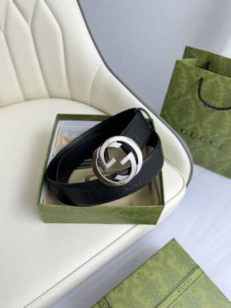 特 Gucci，原厂精密电渡扣头，意大利原厂皮，宽4.0Cm，代购级。 - 点击图像关闭