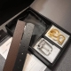 Dg宽3.5Cm Dolce&Gabbana 新款 搭配双扣头，轮换用，时尚商务同时兼顾，搭配可双面使用腰带，五金采用钌电镀 Dg 交叉造型徽标搭扣