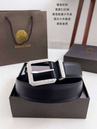 史蒂芬 顶级货品，宽度3.5Cm 柔软头层小牛皮搭配进口底皮， 精抛纯铜针扣 金色 银色 商务休闲都可搭配。 码数：95-125Cm 包装：全套包装