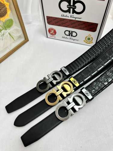 品名：菲拉格幕 原单 材质：原单牛皮腰带 百分百头层牛皮腰带保证真皮，24K纯钢扣，专柜原单品质、做工精细，时尚大牌，送人自用首选 包装： 请认准如图专柜包装赠