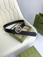 特 Gucci，原厂精密电渡扣头，意大利原厂皮，宽4.0Cm，代购级。