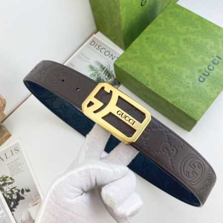 古奇 特种皮腰带系列 ，原厂五金精品不锈钢扣 手感柔软舒适 宽3.8Cm。 - 点击图像关闭