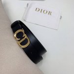c'est Dior 腰带 3.0毫米黑色光滑牛皮革 双面进口小牛皮腰带