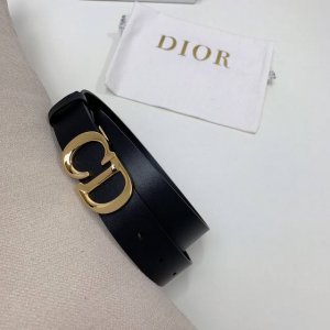 c'est Dior 腰带 3.0毫米黑色光滑牛皮革 双面进口小牛皮腰带