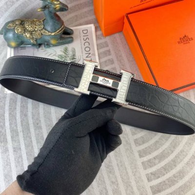 爱马仕 特种皮腰带系列 ，原厂五金精品不锈钢扣，手感柔软舒适 宽3.8Cm。