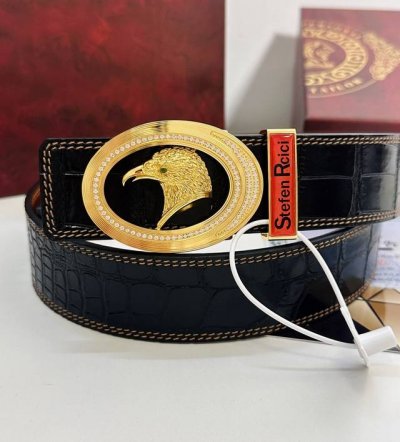 皮带: Stefen Rcici.史特芬.尼茨镶钻 腰带: 顶级原单复刻.私人订制高端特供版 等级: 进口原厂头层鳄鱼皮纹路-24K纯钢材质.镶钻石真空电镀工艺