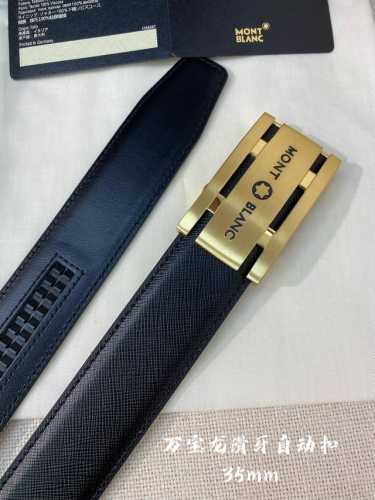 特 万宝龙男士自动腰带- 宽度34Mm 316精品钢扣 精工打造 手感柔软 可以裁剪