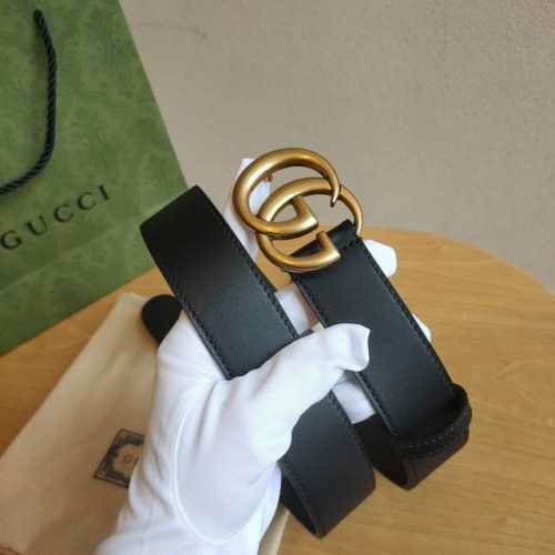 古奇 男女同款情侣 双G经典平板3.4，进口双面原版头层牛皮