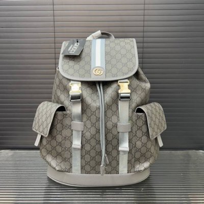 Gucci 古奇 印花双G 双肩包 背包 书包 男女通用 实物拍摄 原厂原版面料 配送防尘布袋 34 X 42 Cm。