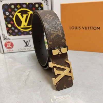 品名：Lv..路易..威登原单 材质：原单牛皮腰带 百分百头层牛皮腰带保证真皮，24K纯钢扣，专柜原单品质、做工精细，时尚大牌，送人自用首选 包装： 请认准如图