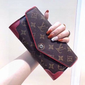 颜色 红尺寸 19X10Lv专柜款经典美妞必备两折钱包做工精细手感无敌3外置手机位内置超多卡位让你爱不释手