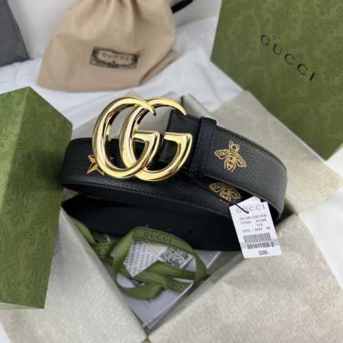 古奇，宽3.8Cm。最新原单意大利进口，Gucci复古标识出自80年代印花，搭配织纹背景，浮雕装饰金属搭扣，条条精美无瑕疵，原厂复刻，做工精细，搭配最新专柜方形