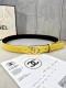 宽度3.0Cm Chanel 香奈儿 进口柔软小牛皮金 银色花纹金属钢扣。