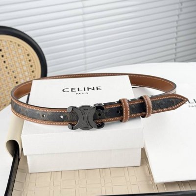 特 -Celin E新品立体浮标针扣女士腰带 意大利进口小牛皮 搭铜扣 宽度2.5