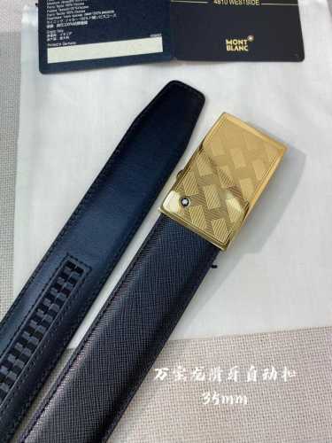 特 万宝龙男士自动腰带- 宽度34Mm 316精品钢扣 精工打造 手感柔软 可以裁剪