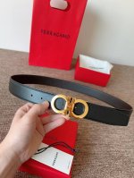 特 Ferragamo.菲拉格慕 全套新款包装 宽度3.5Cm 高级定制款男士皮带 双面进口牛皮 可双面使用 自行选择搭配 真材实料 很有质感 时尚经典不失风范