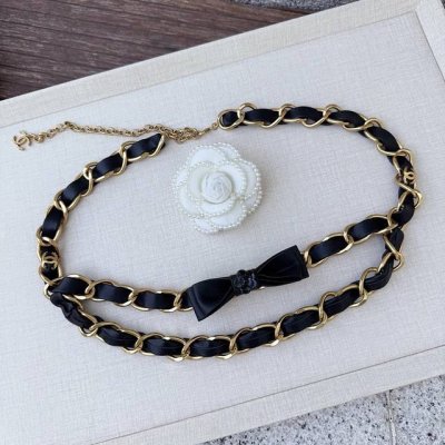 Chanel 香奈儿最新款，纯铜腰链配小羊皮、经典优雅、时尚百搭，长度：均码； DDD