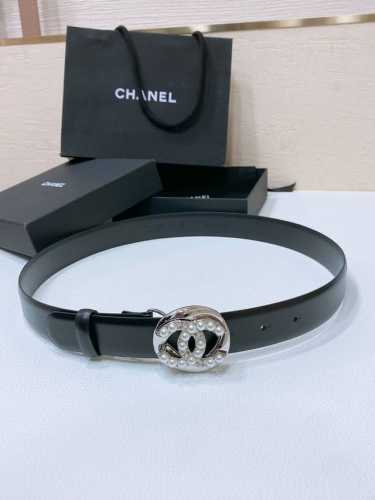 Chanel 24C 水钻 珍珠 Logo搭扣 黄铜金属进口胎羊皮平纹带身 Logo字母 手感柔软 细腻 3.0Cm