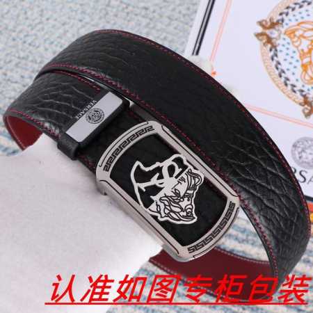 品名：Versace.范思哲原单 材料：百分百头层牛皮，保证真皮。24K纯钢扣双面可用专柜同等质量， 送人自用首选包装： 请认准如图专柜包装，赠送打孔器，银联发 - 点击图像关闭