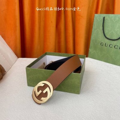 Gucci经典原单品质，双面荔枝纹皮，搭配原单精品挂扣，精工制作，细节看图，实物拍摄，高端奢华，双面可用，宽度4.0Cm