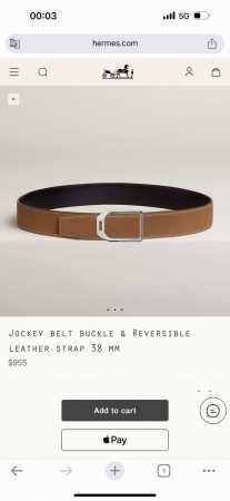 特 Jockey Belt Buckle & Reversible Leather Strap 38Mm - 点击图像关闭