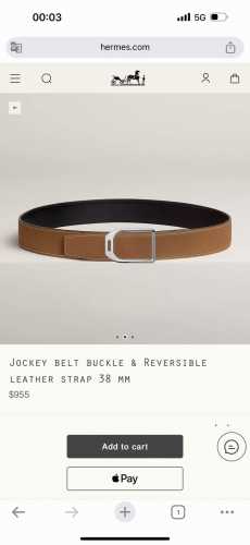 特 Jockey Belt Buckle & Reversible Leather Strap 38Mm