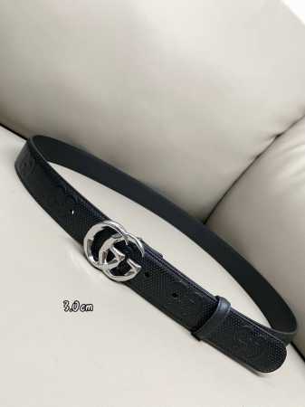 特 P160 Gucci 古琦 3.0寬Marmont系列印花压纹皮革腰带 Guccio Gucci字母交织图案巧妙融入纹理和材质变化，以印花压纹形式点缀在这 - 点击图像关闭
