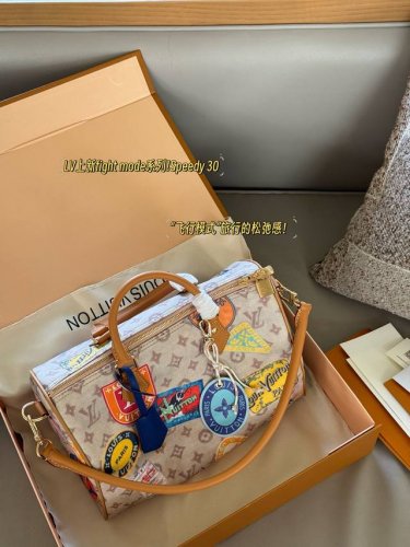 配盒 Size：30*21Cm 徽章款！飞行系列！也太好看啦 快來看看L家 Speedy30 枕头包 尺寸30公分日常、旅行都適合 这个尺寸太喜欢了 真好用！也