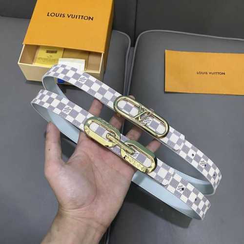 原版包裝 L0Uis Vuitt0N 今季新品 驢家女士原單腰帶 寬度25毫米 定制帆布面搭配白色小牛皮底 全新精鋼五金搭扣 雙面用 百搭款