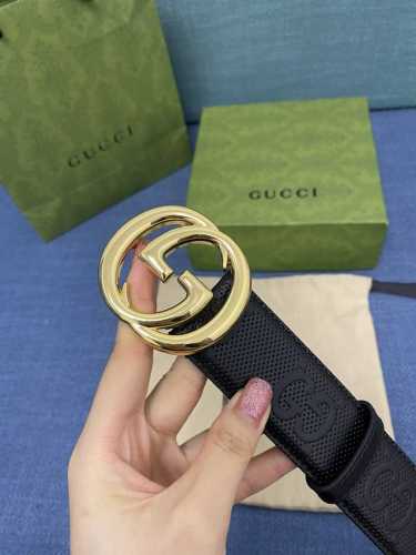 配全套包装礼盒 Gucci，原厂精密电渡扣头，意大利原厂皮，宽4.0Cm，代购级。
