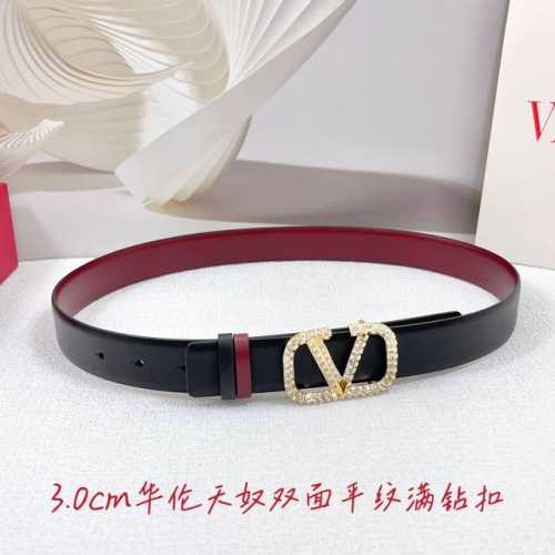 3.0Cm 华伦天奴腰带，双面头层牛皮皮料，长度：.75.80.85.90.95.100欧，铜五金扣原版开模定制庆祝]