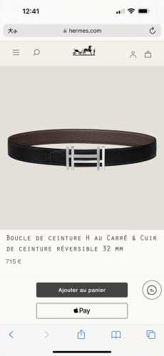 特 H Au Carre 五金搭配Togo皮带身 32Mm 巧克力色