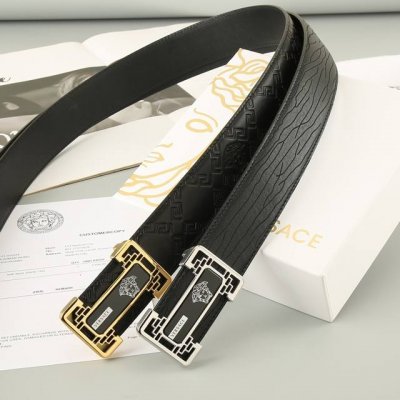 特 范思哲 头层牛皮 宽3.8Cm 官网同步，不锈钢金属标识，适合商务低调人士！平滑扣款式