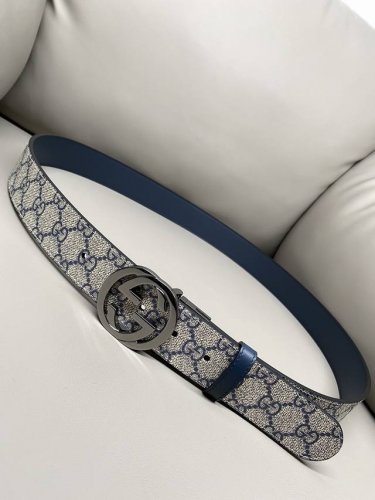 Gucci 古琦官网新款 3.7 最新寬度 雙面用 蘭色啡色黑蘭色進口帆布面料防水料 進口牛皮 非市場便宜 細節部分都會看得到