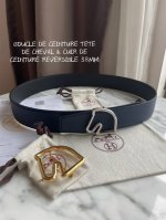 特 Hermes-Boucle De Ceinture Tete De Cheval & Cuir De Ceinture Reversible 38Mm