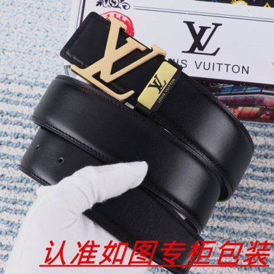 男士腰带：Lv·路易斯登·原单· 男士皮带：百分百头层牛皮，保证真皮。24K纯钢扣双面可用专柜同等质量， 送人自用首选 包装： 请认准如图专柜包