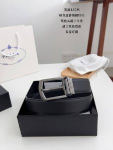 特 普拉达 顶级货品 宽度 3.5Cm 粒面头层小牛皮，精致斜针走线。 意大利芬尼斯油边