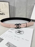 特 宽度3.0Cm Chanel 香奈儿 进口柔软小牛皮支持Nfc芯片官方网站链接扫码验证、金 银色金属磨胶钢扣。