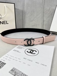 特 宽度3.0Cm Chanel 香奈儿 进口柔软小牛皮支持Nfc芯片官方网站链接扫码验证、金 银色金属磨胶钢扣。