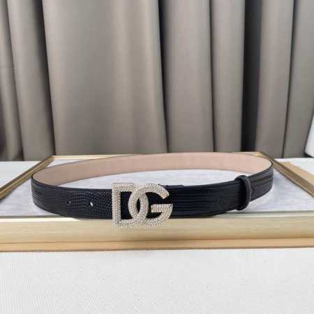 D&G 腰带新款 精工铜制五金扣 原版蜥蜴纹牛皮 手感超级细腻 宽度3.0Cm - 点击图像关闭