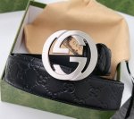 特 Gucci.古驰 全套包装 3.8Cm进口小牛皮压花, 专柜正品1:1完美复刻. 原版底皮, 采用热压印技术的Gucci Signature皮革精制而成，触