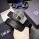 Dior迪奥 宽3.5Cm 新款 男士腰间实用与点缀腰带，进口头层牛皮转动金属扣，低调有品质高奢大气 双面使用